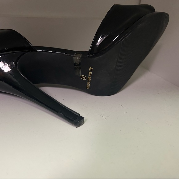 Black open toe heel pump shoe - Picture 3 of 3